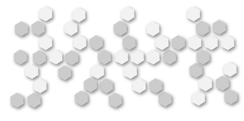 abstract white and grey hexagon technology geometric pattern concept white background. use for templ