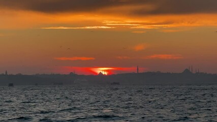 Wall Mural - Suleymaniye mosque at sunset on the Bosphorus in Istanbul31