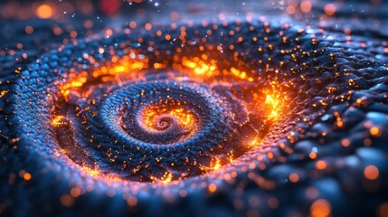 Aufkleber - Fiery Spiral Vortex: Glowing Embers and Cosmic Energy