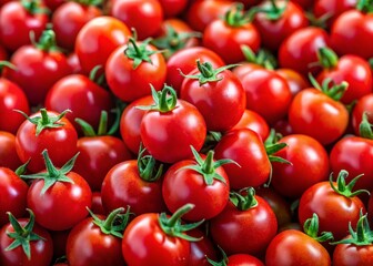 Wall Mural - Macro Photography of a Pile of Juicy Cherry Tomatoes