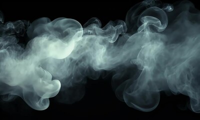 Wall Mural - ethereal wisps of smoke gracefully swirling against a dark backdrop, creating a mystical atmosphere 