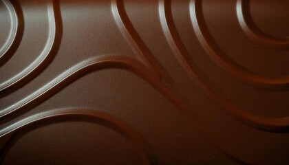 Aufkleber - textured brown leather surface with abstract wave patterns and embossed lines, ideal for background, designs, or artistic projects