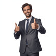 © Inna - Smiling businessman giving thumbs up on white background