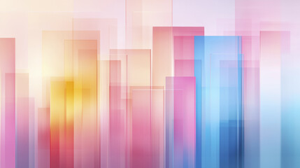 Poster - Abstract pastel geometric shapes create vibrant and colorful background