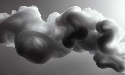 Wall Mural - ethereal white smoke swirling gracefully against a soft gradient background, creating a serene and a