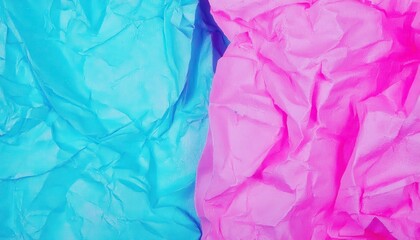 Aufkleber - vivid torn texture in crumpled blue and pink paper with contrasting colors for creative backgrounds, designs, or abstract art projects

