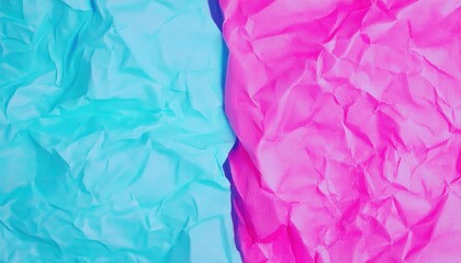 Aufkleber - vivid torn texture in crumpled blue and pink paper with contrasting colors for creative backgrounds, designs, or abstract art projects

