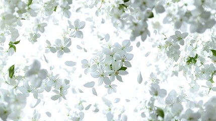 Wall Mural - Soft White Blossom Background with Gentle Blurred Floral Elements