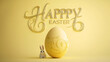 © Hashim - Happy Easter Poster. Rabbit and Egg concept. Aseason of rebirth and new beginnings. Easter celebrations poster art.