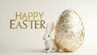 © Hashim - Happy Easter Poster. Rabbit and Egg concept. Aseason of rebirth and new beginnings. Easter celebrations poster art.