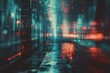 © mehaniq41 - Blurred city nightscape with neon reflections. Neural network AI generated