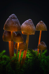 Wall Mural - A mushroom photographed in its habitat. Natural and aesthetic mushroom photograph. Nature background