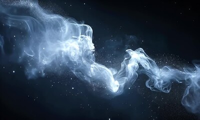 Wall Mural - ethereal wisps of smoke swirling gracefully against a dark backdrop, creating a mystical atmosphere 