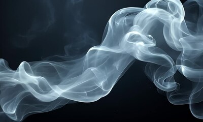 Wall Mural - ethereal wisps of smoke gracefully swirl against a dark background, creating a mystical atmosphere p