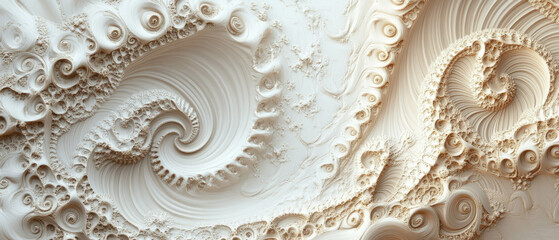 Poster - intricate abstract patterns with detailed spiral designs and textured surfaces