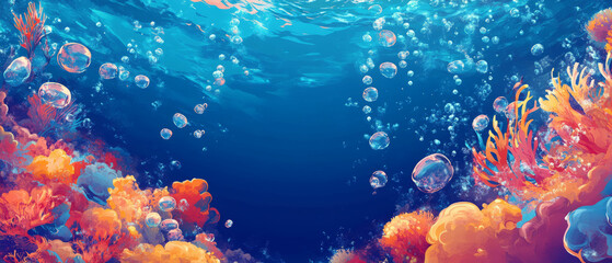 underwater waves and light reflections create an abstract aquatic environment