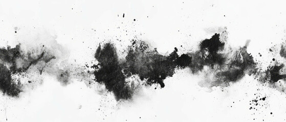 Poster - Grunge seamless pattern featuring black ink and water effects on white background