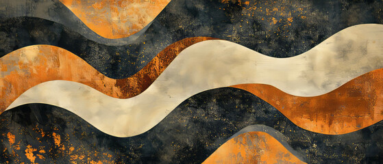 Poster - Natural patterns of organic shapes with earthy textures in warm tones