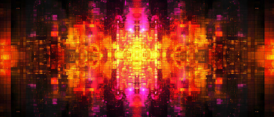Poster - vivid pixelated patterns create an abstract digital background with vibrant colors and textures
