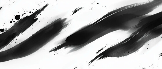 Poster - bold black ink smudges create a seamless pattern on a white background