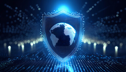 security shield concept with code