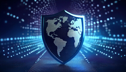 security shield concept with code