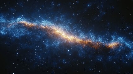 Poster - A long blue and orange line of stars in the sky