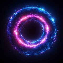 Poster - A dynamic and modern aesthetic is achieved through a swirling design of blue and pink on a dark background, making it vibrant