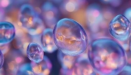 Poster - Abstract Biological Microcosm, Microscopic Cells, Bokeh Background, Science Illustration