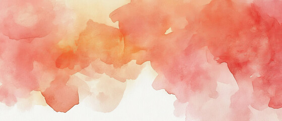 Poster - Abstract watercolor washes blending soft hues in a warm composition