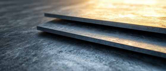 Poster - Textured aluminum composite panel showcasing its layered structure and smooth finish