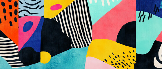 Poster - exploration of asymmetrical patterns and vibrant colors in modern design