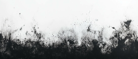Poster - Textured black ink application on white paper creates dynamic visual contrast