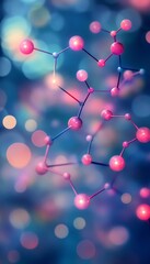 Poster - Abstract Molecular Structure, 3D Rendering. Network, Chemistry, Science, Medical Background.