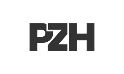 Poster - PZH logo design template with strong and modern bold text. Initial based vector logotype featuring simple and minimal typography. Trendy company identity.