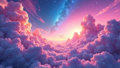 Wall Mural - Swirling pastel hues paint a breathtaking celestial canvas , dreamy, calm