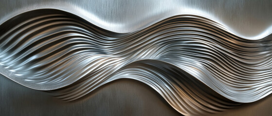 Poster - Unique corrugated aluminum texture showcasing ribbed surface and structural strength