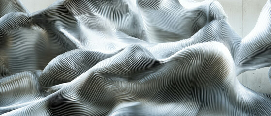 Poster - Exploring the intricate texture of corrugated aluminum with ribbed surface detailing