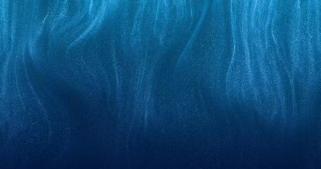 Poster - flowing tendrils of particles rising downwards on a blue background. smooth, ethereal motion, ideal 