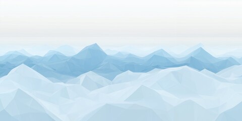 Poster - A serene abstract representation of blue mountains under a light sky.