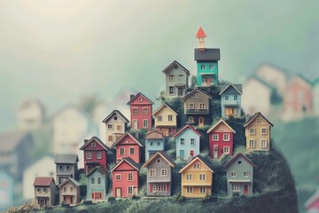 Poster - A visual representation of the housing market increment as a concept of inflation