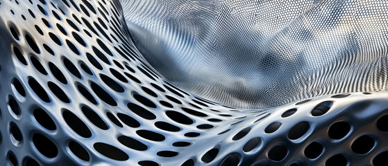 Poster - Exploring the intricate texture of expanded aluminum with a mesh-like pattern