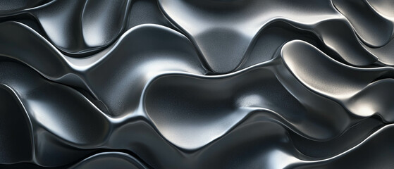 Poster - Texture of smooth extruded aluminum with uniform shape and wavy pattern