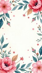 Poster - Soft watercolor floral and star pattern for newborns, flowers, wallpaper