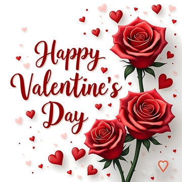 Unique typography love heart shape red with flower & rose isolated design for valentines day
