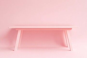 Poster - Pink Minimalist Table Modern Design Simple Elegant Pastel Furniture Studio Background Clean Interior Room Mockup Product Display Scene Sweet Candy Color home   