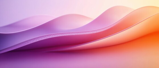 Poster - Abstract 3D waves with gradient of purple, pink and orange colors Concept of smooth, flowing, and modern design