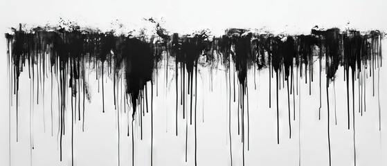 Poster - Flowing ink textures with varied thickness and drips create dynamic patterns on a white background