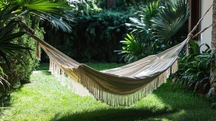 Aufkleber - Tranquil Hammock Resting In Lush Tropical Garden