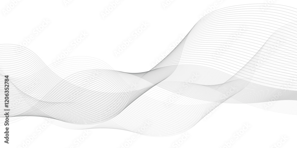 Abstract grey, white smooth element swoosh speed wave modern stream ...